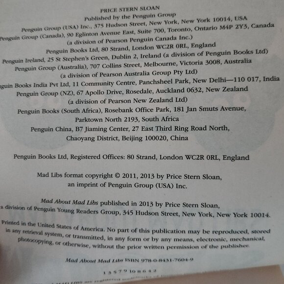 Mad Libs Mad About Mad Libs 100+ PAGES 5-in-1 LARGE * AS IS - Picture 12 of 16